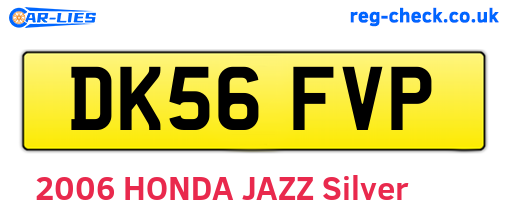 DK56FVP are the vehicle registration plates.
