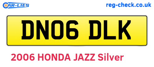 DN06DLK are the vehicle registration plates.