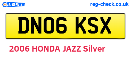 DN06KSX are the vehicle registration plates.