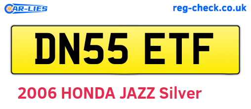 DN55ETF are the vehicle registration plates.