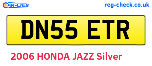DN55ETR are the vehicle registration plates.