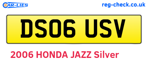DS06USV are the vehicle registration plates.
