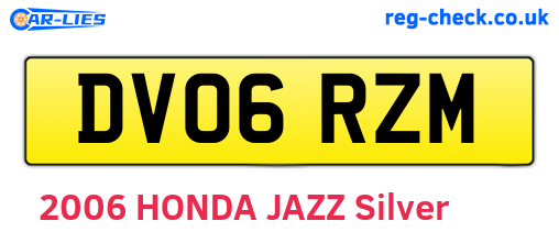 DV06RZM are the vehicle registration plates.