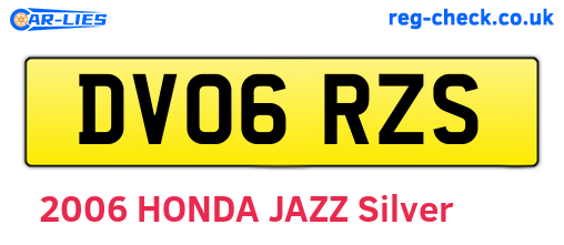 DV06RZS are the vehicle registration plates.