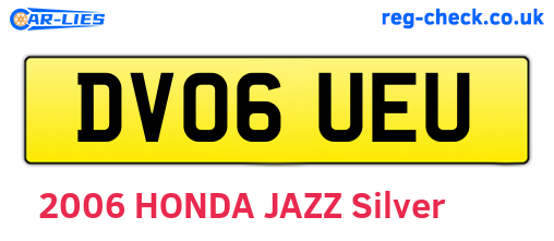 DV06UEU are the vehicle registration plates.