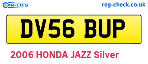 DV56BUP are the vehicle registration plates.