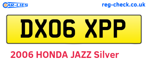 DX06XPP are the vehicle registration plates.