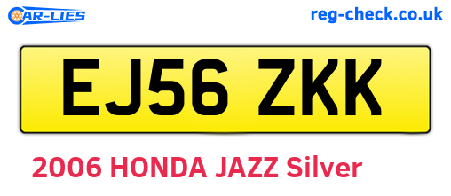 EJ56ZKK are the vehicle registration plates.