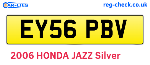 EY56PBV are the vehicle registration plates.