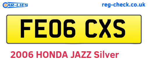 FE06CXS are the vehicle registration plates.