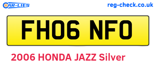 FH06NFO are the vehicle registration plates.