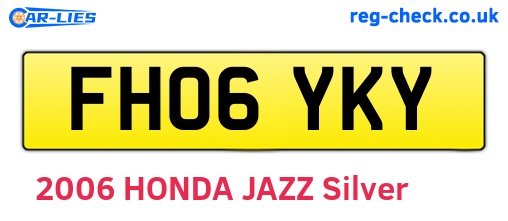 FH06YKY are the vehicle registration plates.