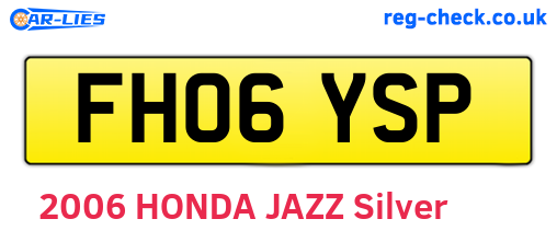 FH06YSP are the vehicle registration plates.