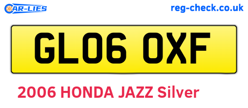 GL06OXF are the vehicle registration plates.
