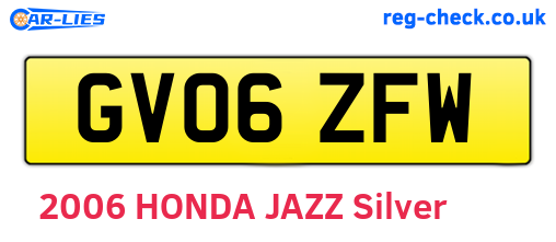 GV06ZFW are the vehicle registration plates.