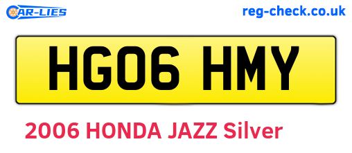 HG06HMY are the vehicle registration plates.
