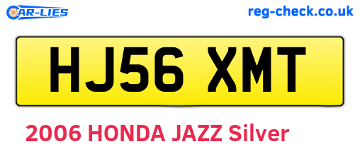 HJ56XMT are the vehicle registration plates.