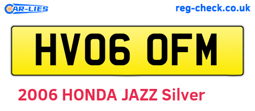 HV06OFM are the vehicle registration plates.