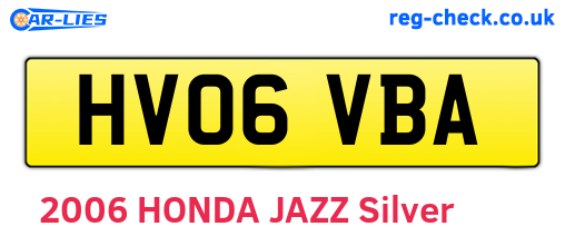 HV06VBA are the vehicle registration plates.