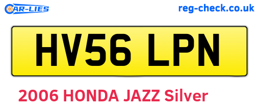 HV56LPN are the vehicle registration plates.