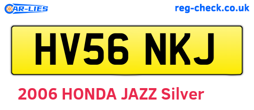HV56NKJ are the vehicle registration plates.