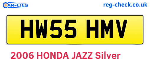 HW55HMV are the vehicle registration plates.