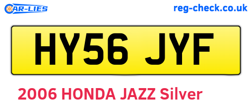 HY56JYF are the vehicle registration plates.