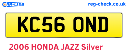 KC56OND are the vehicle registration plates.