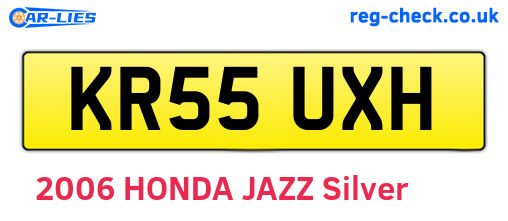 KR55UXH are the vehicle registration plates.