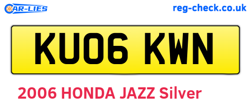 KU06KWN are the vehicle registration plates.