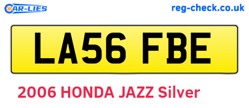 LA56FBE are the vehicle registration plates.