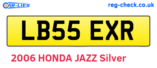LB55EXR are the vehicle registration plates.
