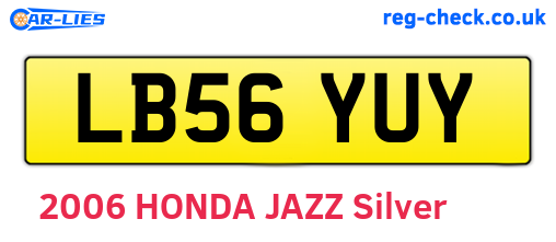 LB56YUY are the vehicle registration plates.