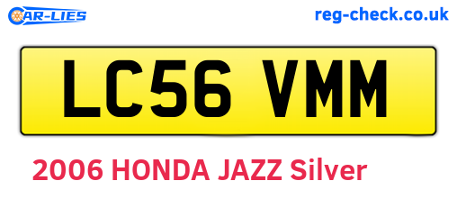 LC56VMM are the vehicle registration plates.
