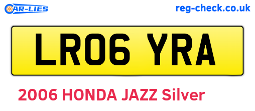 LR06YRA are the vehicle registration plates.