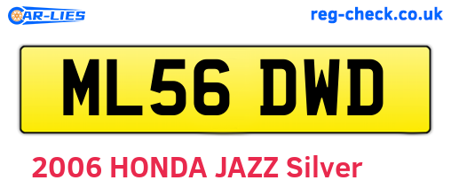 ML56DWD are the vehicle registration plates.