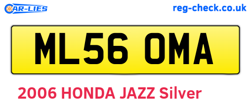 ML56OMA are the vehicle registration plates.