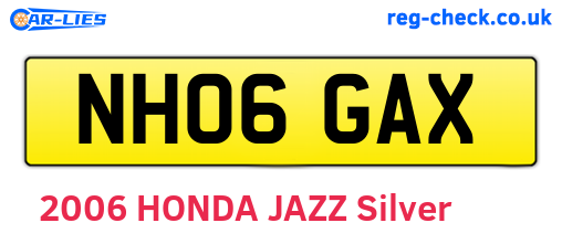 NH06GAX are the vehicle registration plates.