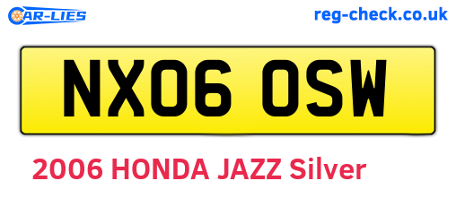 NX06OSW are the vehicle registration plates.