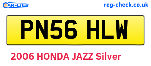 PN56HLW are the vehicle registration plates.