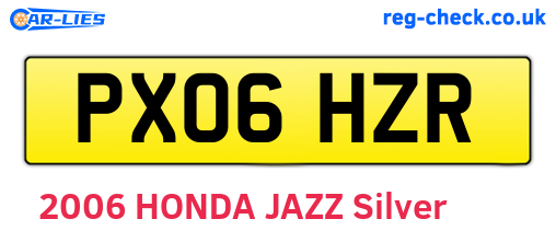 PX06HZR are the vehicle registration plates.