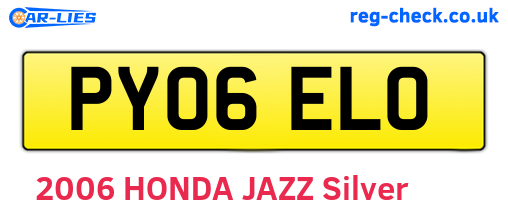 PY06ELO are the vehicle registration plates.