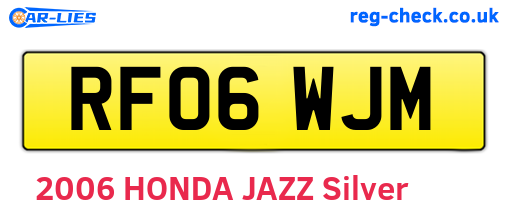 RF06WJM are the vehicle registration plates.