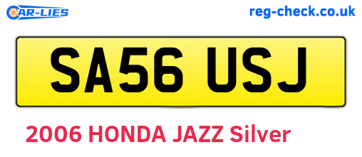 SA56USJ are the vehicle registration plates.