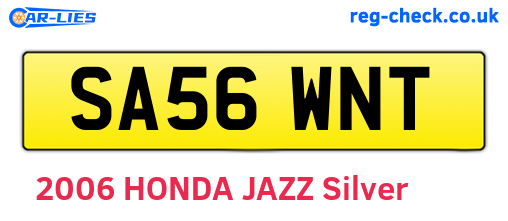 SA56WNT are the vehicle registration plates.