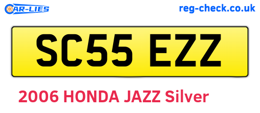 SC55EZZ are the vehicle registration plates.