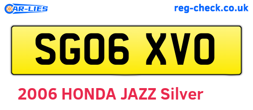 SG06XVO are the vehicle registration plates.