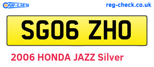 SG06ZHO are the vehicle registration plates.