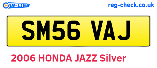 SM56VAJ are the vehicle registration plates.