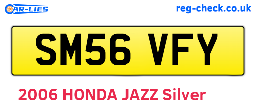 SM56VFY are the vehicle registration plates.